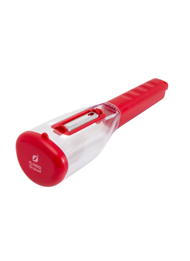 AL SANIDI - Plastic fruit and Vegetables peeler, Potatoes peeler, Red, Size 22.5 Cm - Image 1