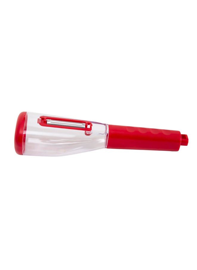 AL SANIDI - Plastic fruit and Vegetables peeler, Potatoes peeler, Red, Size 22.5 Cm - Image 1