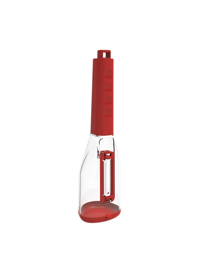 AL SANIDI - Plastic fruit and Vegetables peeler, Potatoes peeler, Red, Size 22.5 Cm - Image 1