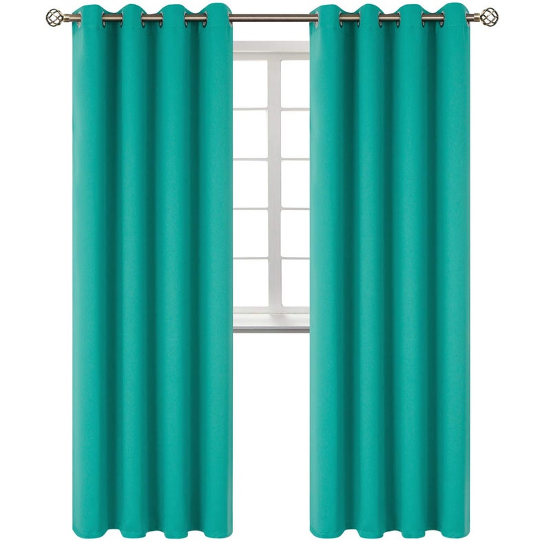 BGment Bgress Room الستائر الستائر 120 بوصة - الستائر المعزولة الحرارية معالجة ستائر معالجة النافذة لغرفة النوم 2 لوحات 52 × 120 بوصة تيل - Image 1