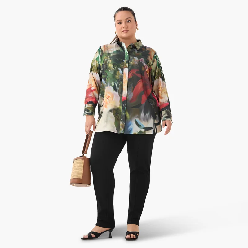 Ulla Popken Plus Size Ulla Popken Floral Print Shirt