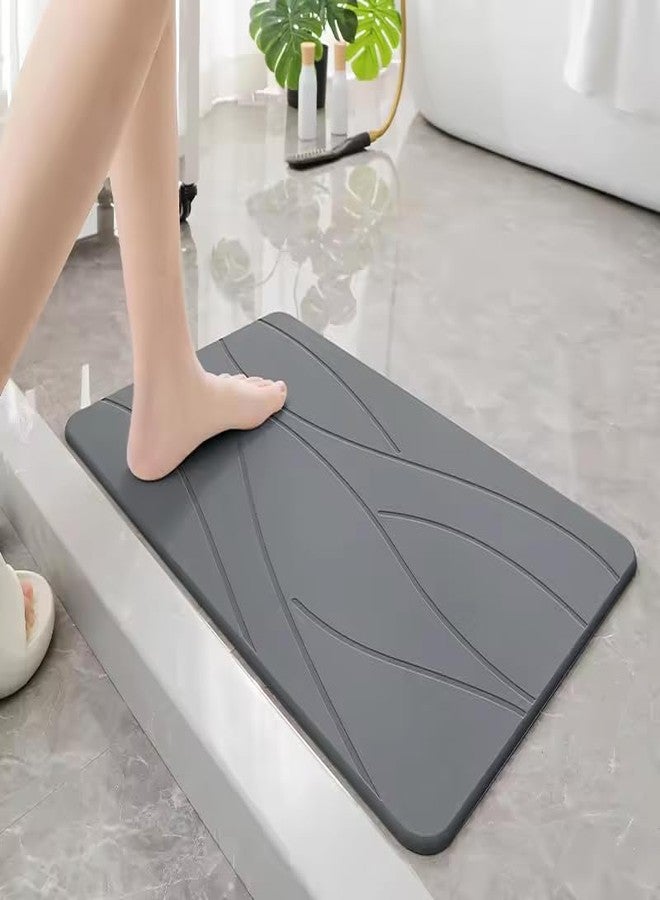 Comfort Haven Stone Bath Mat, Fast Drying Super Absorbent for Bathroom, Shower, Kitchen, Pool Area, Dorm Room. Non-Slip Diatomite Earth (Dark Gray, 16"x24") - Image 2