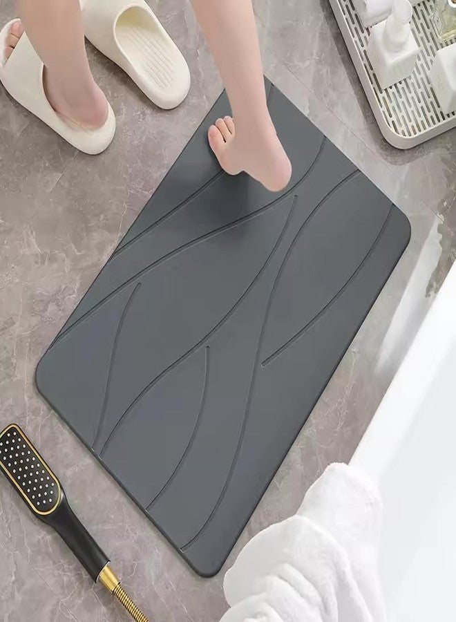 Comfort Haven Stone Bath Mat, Fast Drying Super Absorbent for Bathroom, Shower, Kitchen, Pool Area, Dorm Room. Non-Slip Diatomite Earth (Dark Gray, 16"x24") - Image 3
