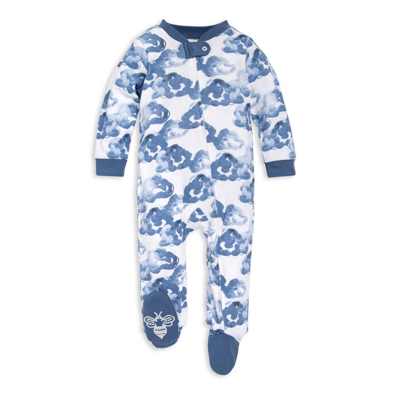 Burt's Bees Baby Sleep and Play PJs, 100% Organic Cotton One-Piece Zip Front Romper Jumpsuit Pajamas - Image 1