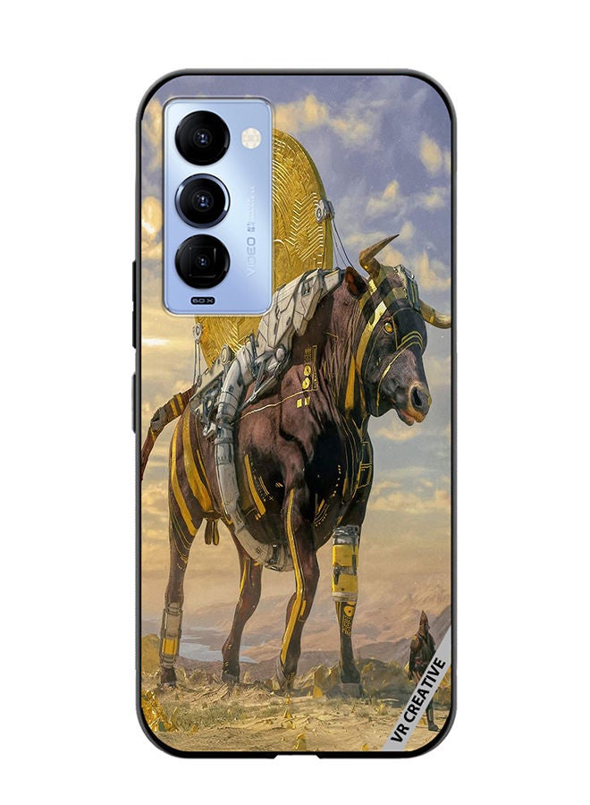 VR CREATIVE Protective Case Cover For Tecno Camon 18/18 P Bitcoin Horse Design Multicolour - Image 1