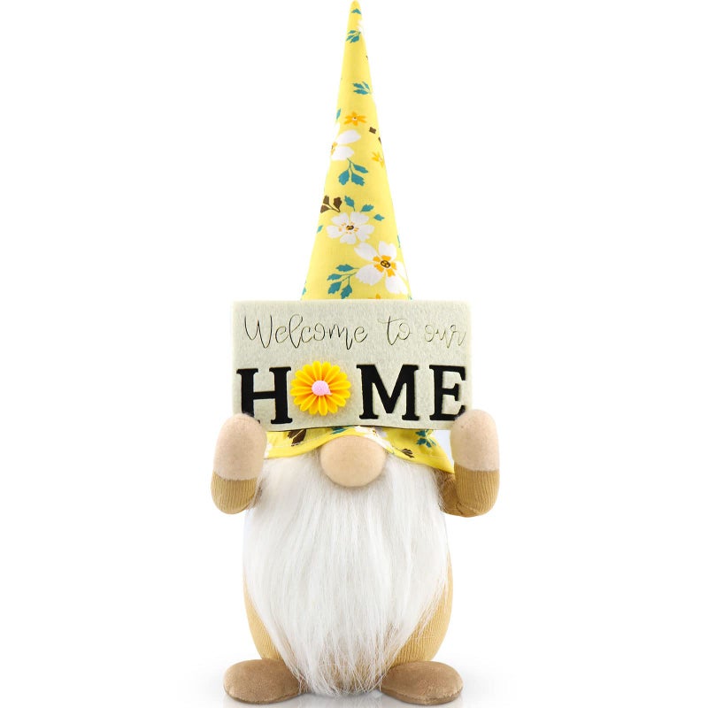 Gehydy Gehydy Spring Gnomes Plush Sunflower Easter Summer Decoration Handmade Farmhouse Decor for Home Kitchen Tiered Tray 