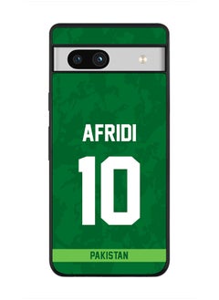 Cover for Google Pixel 7a 5G Case , Rugged Black Slim fit Soft Flexible Thin Protective Phone Cases - Player Name - AFRIDI, Jersey Number- 10