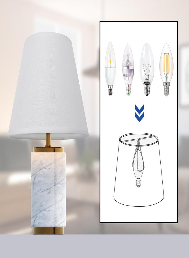 Tsnamay مجموعة من 6 قطع من أغطية الثريات المصنوعة يدويًا من الكتان الأبيض والبيج من تسناماي، مجموعة من 6 أغطية مخروطية الشكل لأغطية مصابيح الثريات - Image 4