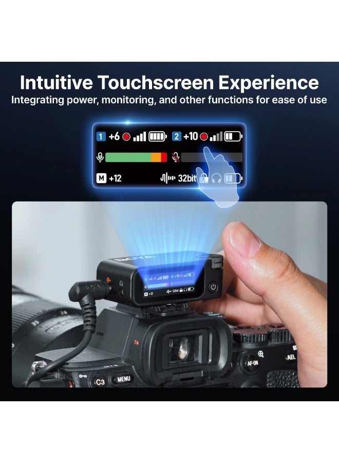 BOYA BOYAMIC 2 AI-Powered Mini Wireless Lavalier Microphone System Professional Lapel Mic for Vlogging & Content Creation, Compatible with Android, iPhone, Camera, Tablets & PC, AI Noise Cancellation, 32-bit Float Internal Recording, AMOLED Touchscreen, App Control, 984ft Range, 54H Battery with Charging Case - Image 4