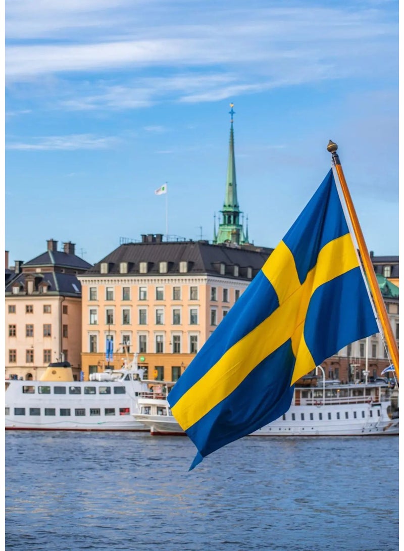 ARS Swedish Flag - Heavy-Duty 210D Satin, Swedish Flag for Outdoor/Indoor, Fade Resistant, Flag Day, And Home-Polyester, Sport Day, FIFA World Cup-Size Available - Image 2