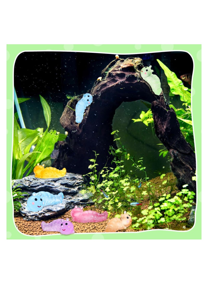 60 Pcs Luminous Mini Resin Caterpillar Figures, Colorful Miniature Animal Charms for DIY Garden Decor, Micro Landscape Ornaments, Perfect for Outdoor Party Decorations, 6 Vibrant Colors. - Image 2