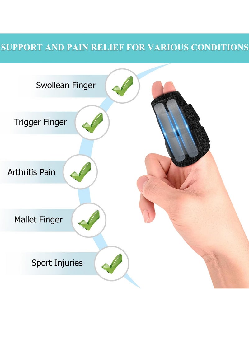 RATSAW - Upgraded Trigger Finger Splint with 2 Metal Support Bars Adjustable Finger Buddy Splints Mallet Finger Brace for Arthritis Injury Sprain Pain Relief for Middle Index Ring Pinky Finger - Image 1