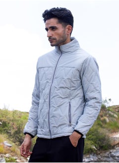 Campus Sutra Men's Moon Grey Parachute Puffer Jacket  - Image 3