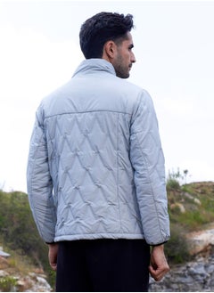 Campus Sutra Men's Moon Grey Parachute Puffer Jacket  - Image 5