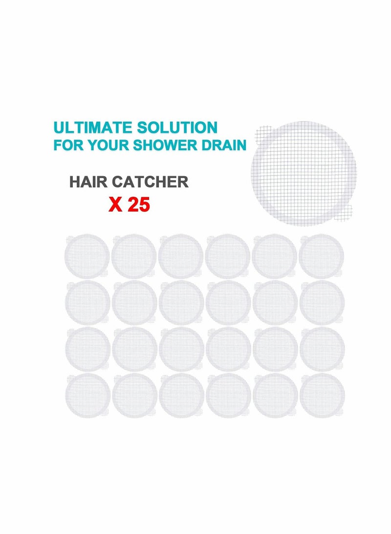 KASTWAVE 25 Pack Disposable Shower Drain Dog Hair Catcher Cover, Easy to Install and Clean Suit for Bathroom Bathtub and Kitchen ,Showers & Bathtubs Mesh Stickers - Image 3