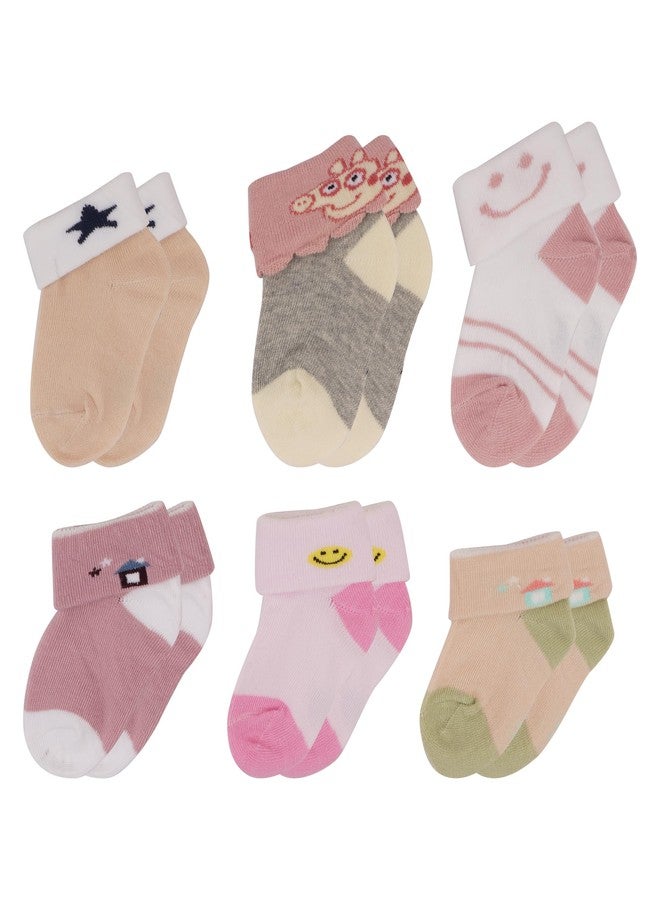 TENDSY Adorable Cartoon Print Baby Ankle Socks - Soft and Comfortable (Pack of 6) - Image 4