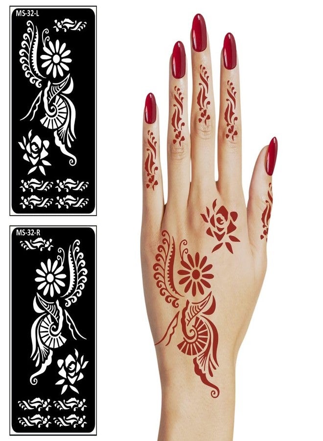 VANVATI Elegant Hand Mehndi with Modern Floral Touch Mehndi Stencil Sticker One Set for Both Hand | Easy to Apply Stencil Mehndi Sticker Perfect for Weddings, Parties and Any Occasion - Image 5