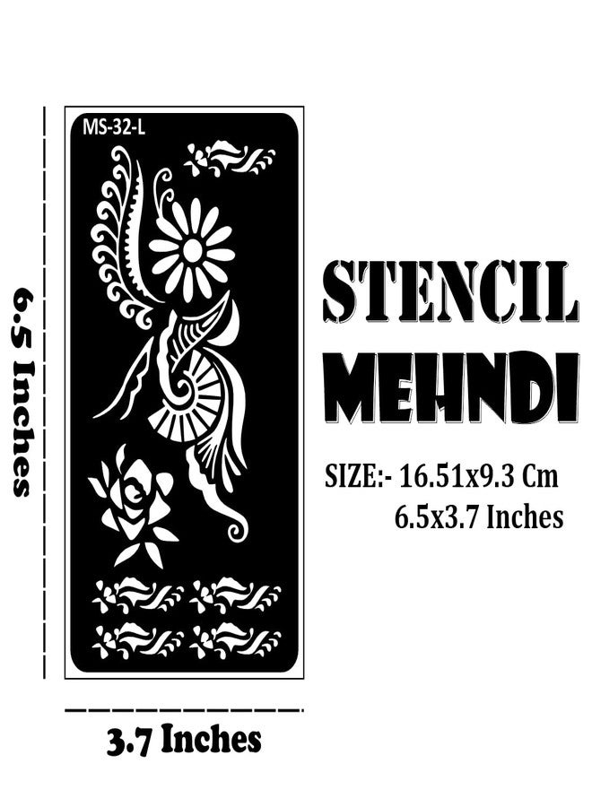 VANVATI Elegant Hand Mehndi with Modern Floral Touch Mehndi Stencil Sticker One Set for Both Hand | Easy to Apply Stencil Mehndi Sticker Perfect for Weddings, Parties and Any Occasion - Image 4