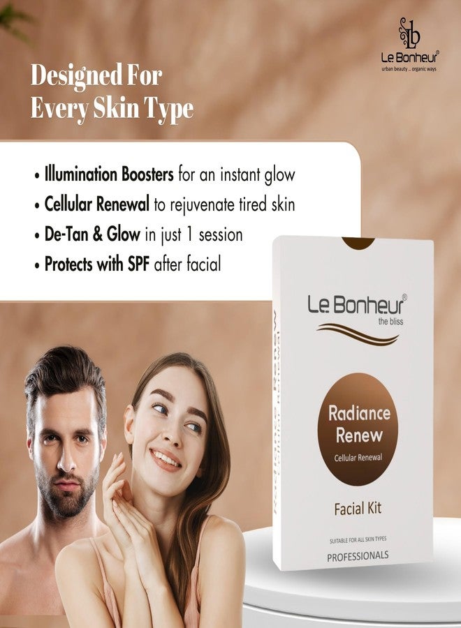 Le Bonheur.. Le Bonheur Radiance Renew Professional Facial Kit | Wedding Edition | Glowing & Hydrating Skin | All Skin Types (Monodose - One Face Application Pack) | Men & Women - Image 5