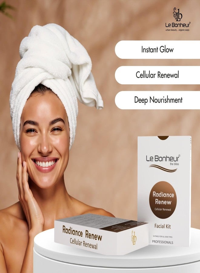 Le Bonheur.. Le Bonheur Radiance Renew Professional Facial Kit | Wedding Edition | Glowing & Hydrating Skin | All Skin Types (Monodose - One Face Application Pack) | Men & Women - Image 4