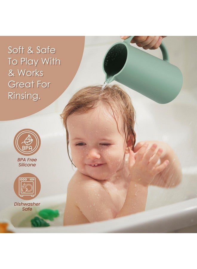 Mintlyfe Baby Bath Rinse Cup, Food Grade Silicone Body Washing Rinser Cup (Cambridge Blue) - Image 2