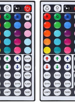 44 Keys RGB LED Strip Light Remote Controller, Replacement IR Remote Controller for SMD 5050 RGB LED Strip Lights (2 Pack)