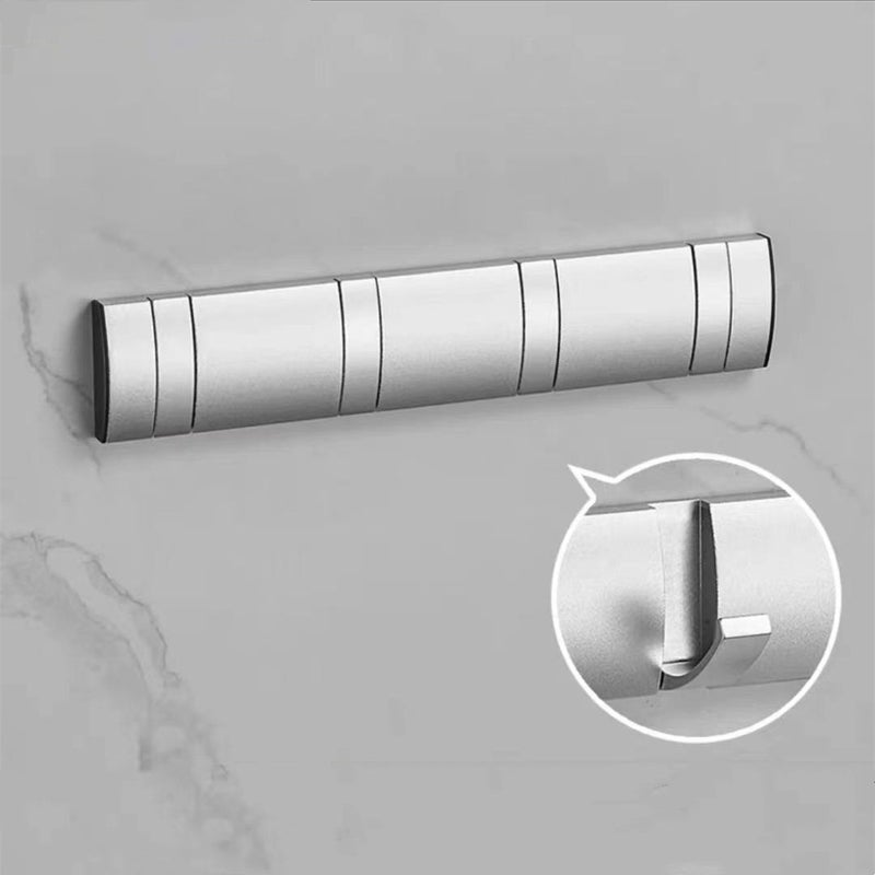 Innovative Foldable Wall Hooks for Home silver 4 Hook Drilling Non-Drilling Dual Use 