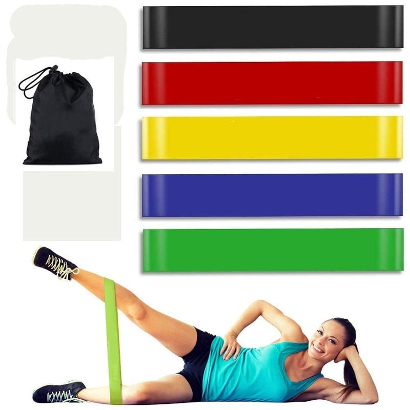 I K IMPEX Resistance Bands Set for Men and Women Pack of 5 Different Levels Elastic Band for Home Gym Long Exercise Workout Great Fitness Equipment for Training Yoga - Image 3