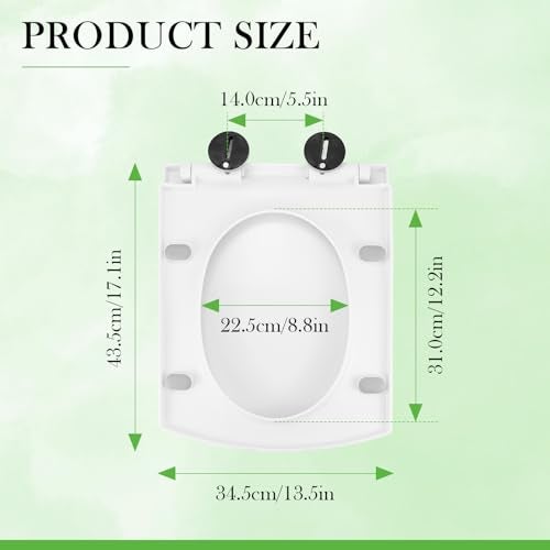 LNQ LUNIQI Quiet Close Toilet Seat SlowClose Elongated Design Thickened PP Material 17 Fits Standard Toilets Easy Install AntiSlam White - Image 3