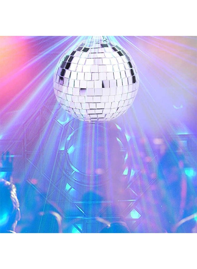 Ocean 2 Pieces Mirror Disco Ball, Silver Hanging Ball for 50s 60s 70s, Disco DJ Light Effect Party, Hanging Ball for Party Home Decoration Stage Props, School Festivals Favors Festivals (4 Inch) - Image 3