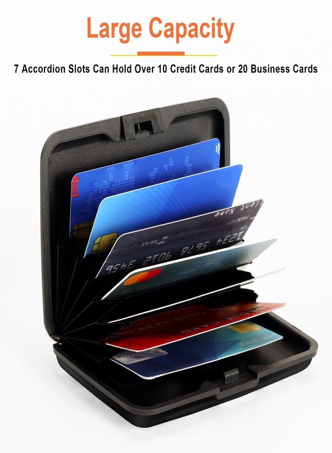 Mayski Credit Card Holder, RFID Blocking, Aluminum Alloy Hard Case, Small Mini Business Metal Wallet for Women Men, Black - Image 4