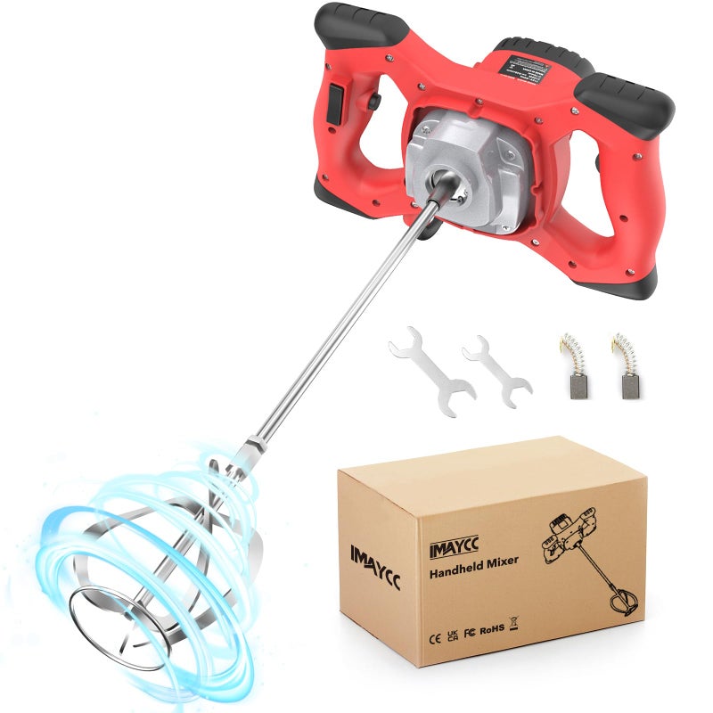 IMAYCC Electric Concrete Drilling Mixer, 2100W Hand Mortar Mixer, Adjustable M14 Stirrer, for Mixing Paint, Cement Mud, Concrete, Mortar, Fodder, etc. - Image 1