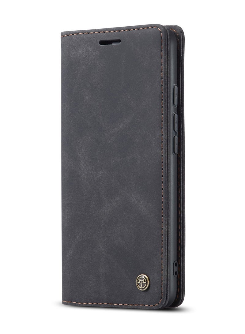 CaseMe Google Pixel 6 Pro Case Wallet, for Google Pixel 6 Pro Wallet Case Book Folding Flip Folio Case with Magnetic Kickstand Card Slots Protective Cover - Black - Image 2