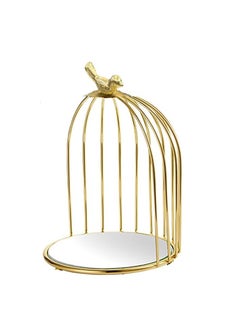 Generic Mirror Top Metal Bird Cage Cupcake Stand - golden  - Image 1