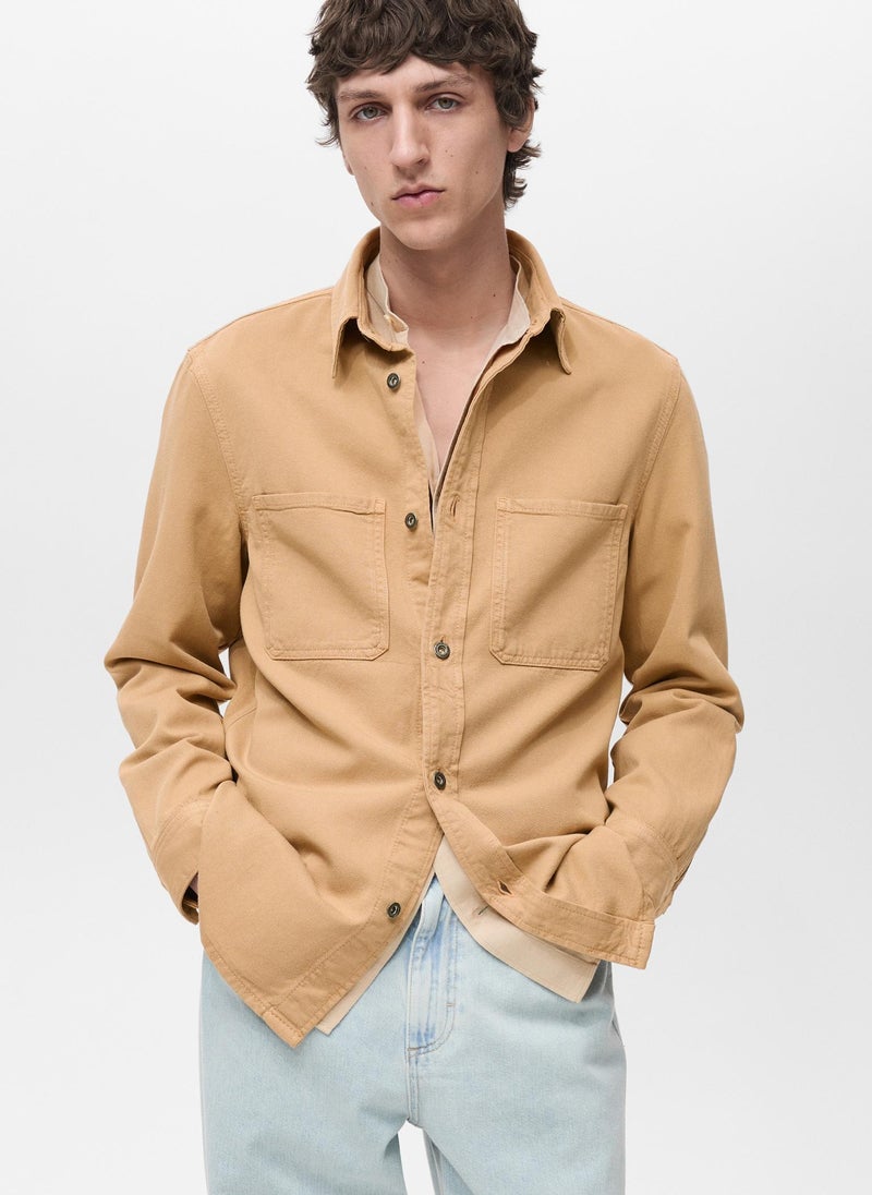 Mango Man Tencel Regular Fit Overshirt  - Image 1
