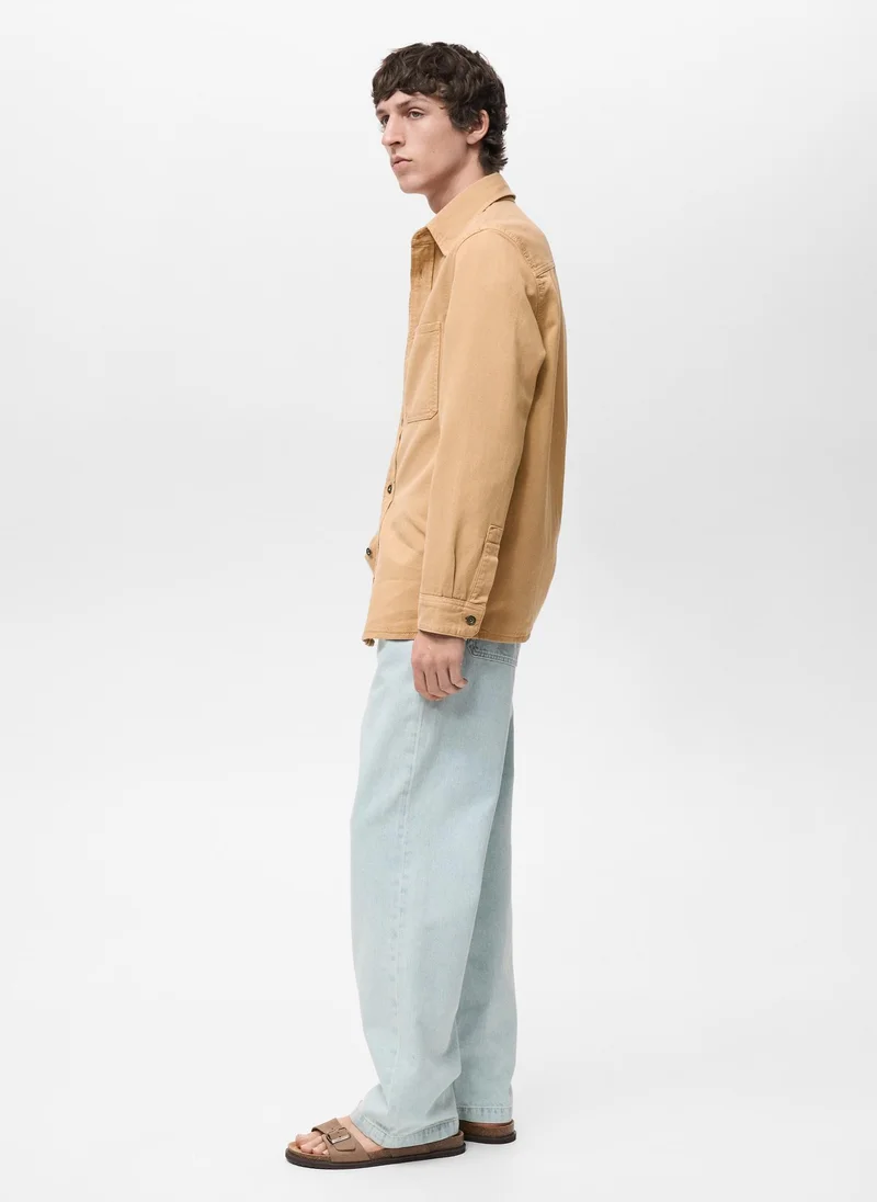 Mango Man Tencel Regular Fit Overshirt