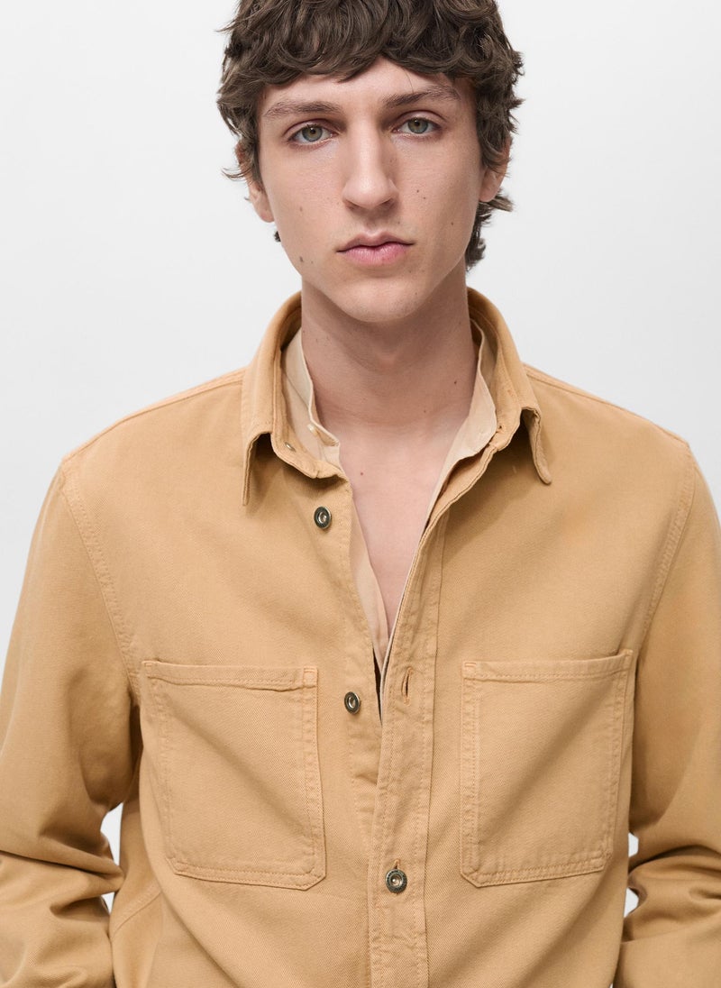 Mango Man Tencel Regular Fit Overshirt  - Image 3