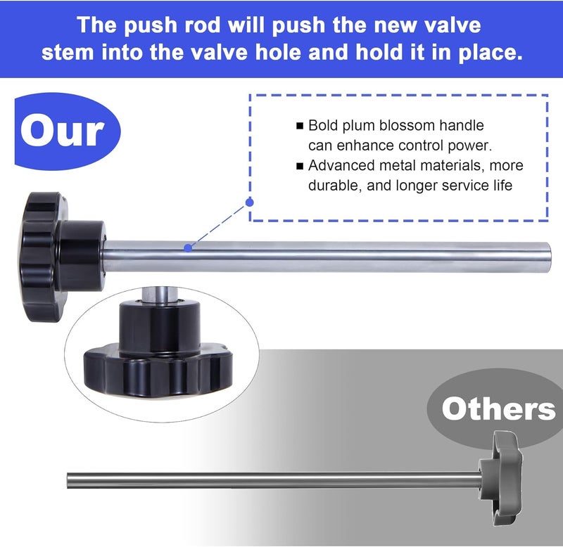 Richcat Quick Change Tire Valve Tool Kit,Tire Valve Stem Core Quickly Replacement Tool Kit,Perfect Tool for Replacing Leaky Valves in Cars,ATVs,Trucks,Motorcycles, etc.with 5 TR413 Valve,4-Way Valve Tool - Image 4
