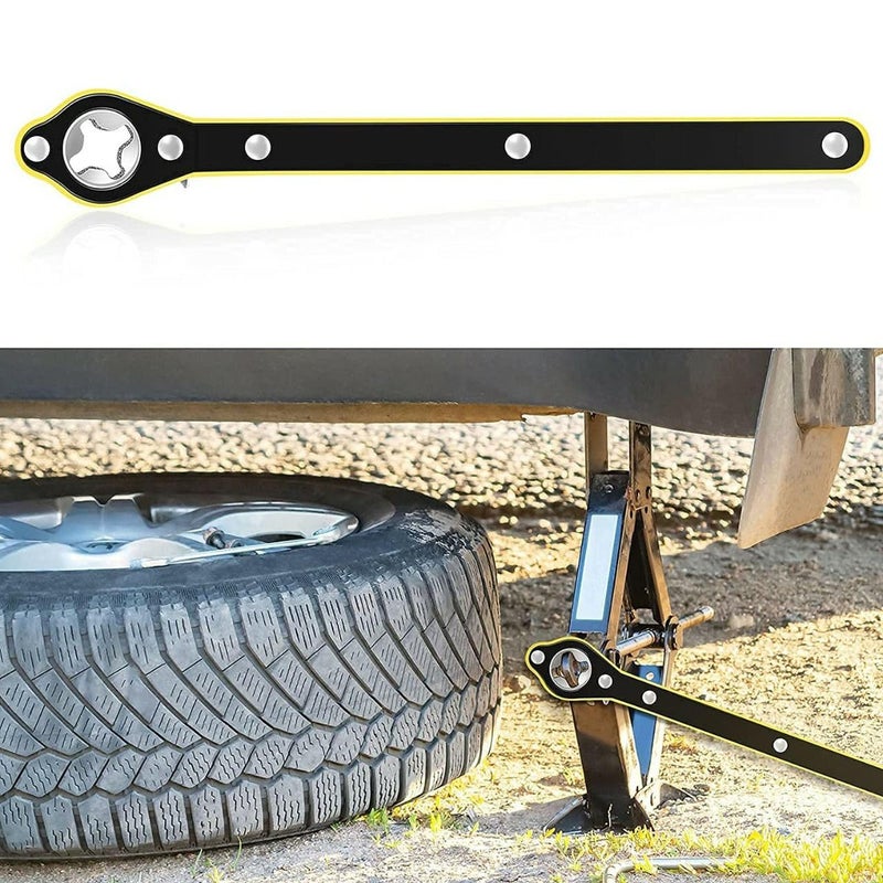 BLUEJACK Jack Ratchet Wrench for Scissor Jack Wrench Head Reinforced Design & Labor-Saving Tire Wheel Jack Wrench High Torque Car Jack Wrench Positive And Reversal Knob Design - Image 2