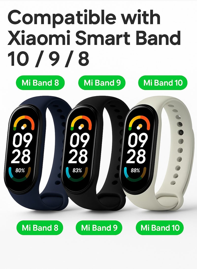 SARAOONT 3 Pieces Mi Band 8 9 10 Strap Soft Silicone Replacement Wristband for Xiaomi Smart Band  - Image 2