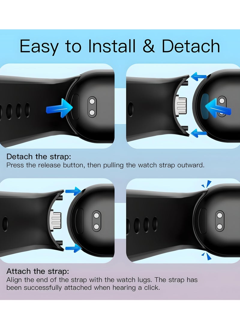 ساراونت 3 قطع من حزام Mi Band 8 أو Mi Band 9 - حزام بديل من السيليكون الناعم لـ Xiaomi Mi Band 8 أو Mi Band 9  - Image 5