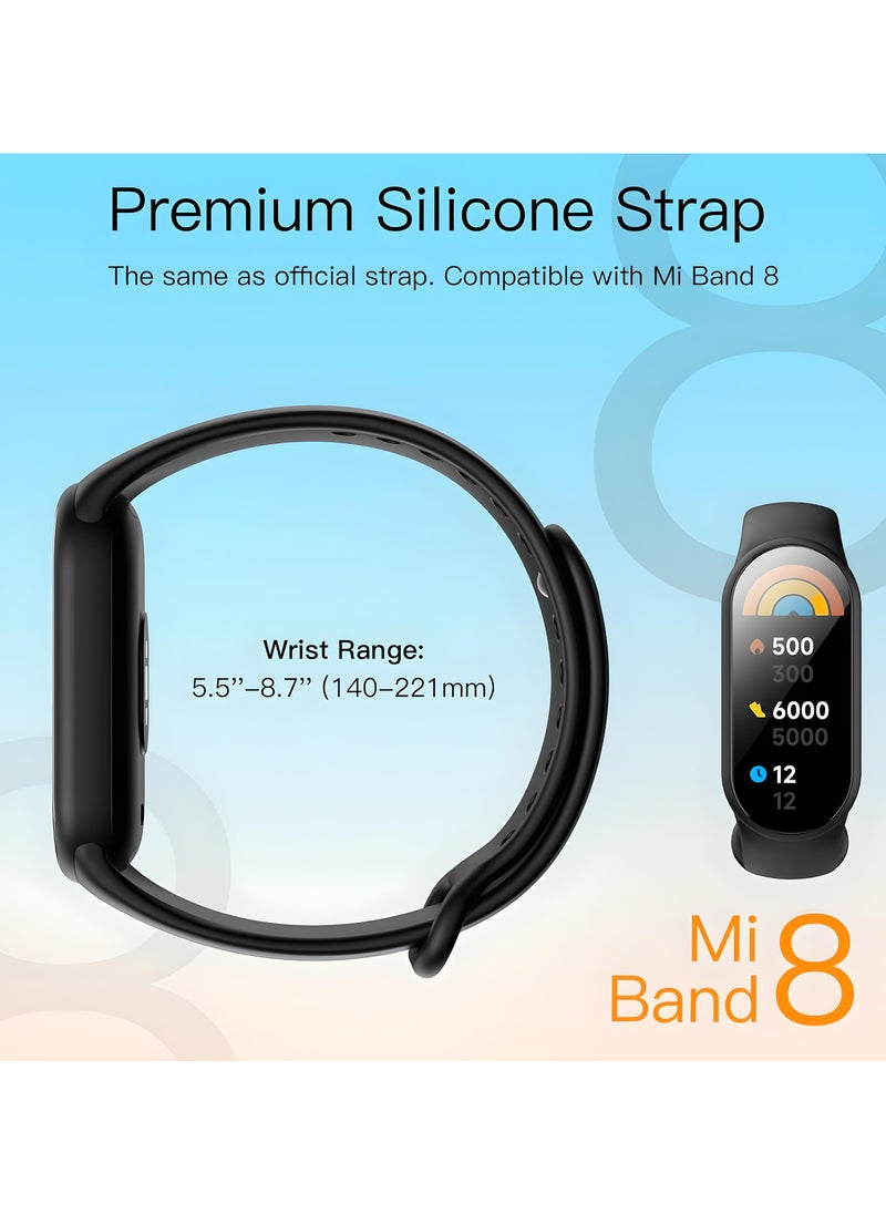 SARAOONT - 3 Pieces Mi band 8 or Mi band 9 Strap -Soft Silicone Replacement Strap for Xiaomi Mi Band 8 or Mi band 9 - Image 1