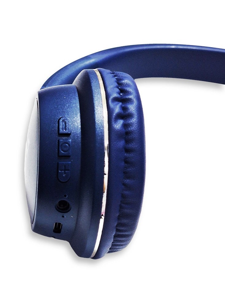 Generic - Bluetooth Headphone , Wireless Headset , Model WS-620 , Bluetooth , Play Time 20 Hours , Battery 150mAh, External Built In Microphone, USB Type-C, Pure Bass Sound, Noise Cancelling (Blue) - Image 1
