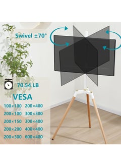 حامل تلفزيون ثلاثي القوائم لشاشة LCD LED مقاس 32-65 بوصة، حامل تلفزيون على أرضية الاستوديو قابل للتعديل مع دوران 140 درجة لغرفة النوم وغرفة المعيشة وحامل تلفزيون الزاوية - pzsku/ZA722D82FB2940404A787Z/45/_/1738827878/8c5c9a64-479a-41f6-bd2d-85b574b0edde