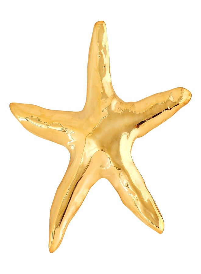 PLwelth Ocean Starfish Brooch Pins for Women Men Gold Charm Sea Star Lapel Pins Elegant Starfish Brooch for Suits Hat Clothes Jacket Dress Decor Summer Beach Party Jewelry Accessories Gifts - Image 1