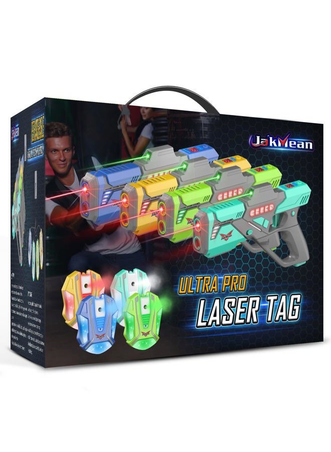 Jakmean Rechargeable Laser Tag Set with Vests, 2024 Upgrade Laser Tag Guns Set of 4, Multi Player Laser Tag Set for Kids Toy for Teen Boys & Girls, Indoor&Outdoor Toy Play Game Gift,Ages 8+ - Image 1