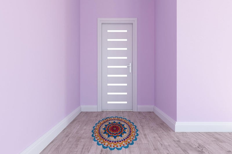 INFINITY INTERIORS Rangoli Sticker for Floor Decoration Diwali Home and Office Decoration Self Adhishive Sticker 24x24 Inch Rangoli_14  - Image 3
