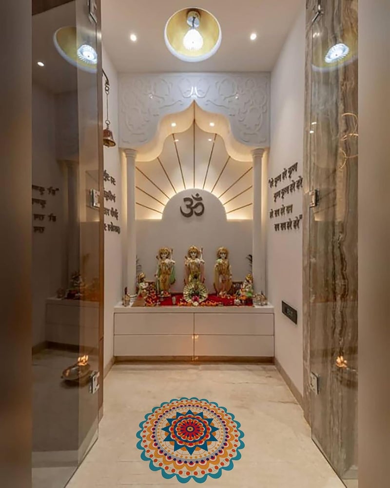 INFINITY INTERIORS Rangoli Sticker for Floor Decoration Diwali Home and Office Decoration Self Adhishive Sticker 24x24 Inch Rangoli_14  - Image 5