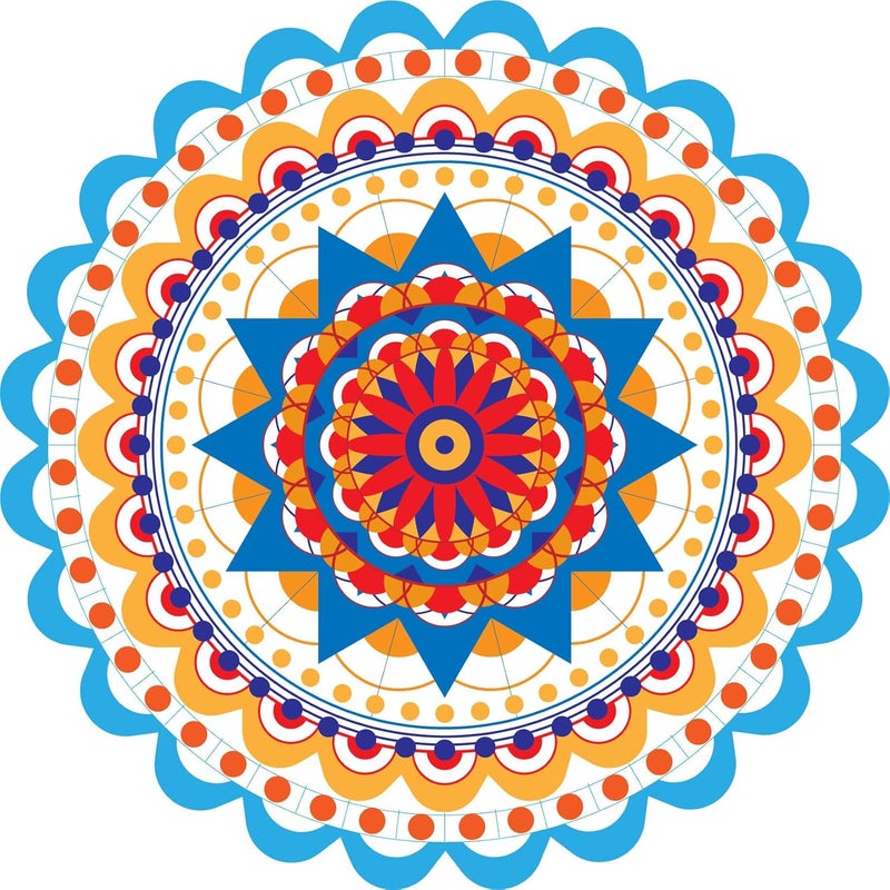 INFINITY INTERIORS Rangoli Sticker for Floor Decoration Diwali Home and Office Decoration Self Adhishive Sticker 24x24 Inch Rangoli_14  - Image 1