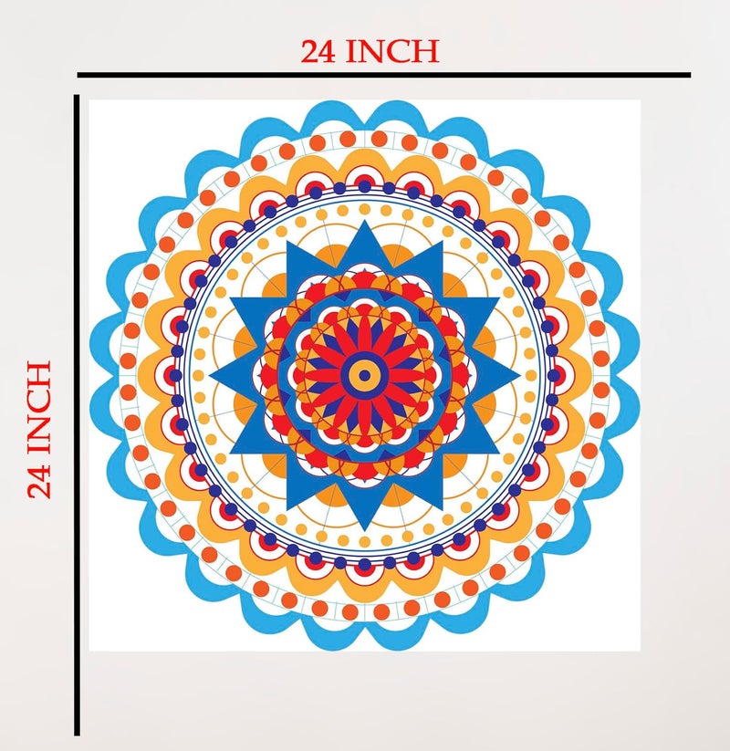 INFINITY INTERIORS Rangoli Sticker for Floor Decoration Diwali Home and Office Decoration Self Adhishive Sticker 24x24 Inch Rangoli_14  - Image 2
